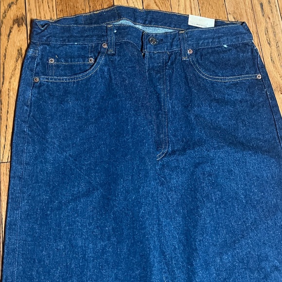 Levi's Original 501 0115 Dark Wash Button Fly Straight Denim Jeans Men's 36 X 32 - Picture 6 of 14